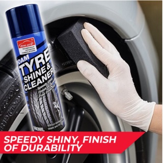 Ofine Auto Foam Tyre Shine and Cleaner 650ml Protects Clean Shine Car/Motorcycle Tire Foam Cleaner