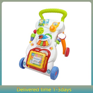 Baby Push Walker Music Educational Stand Kids Toy