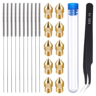 21 Pieces 3D Printer Nozzle and Cleaning Kit LKJ