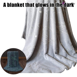 Glow In The Dark Blanket Space Luminous Blanket For Kids Adults Super Soft Plush Throw Blanket Soft Flannel Decoration