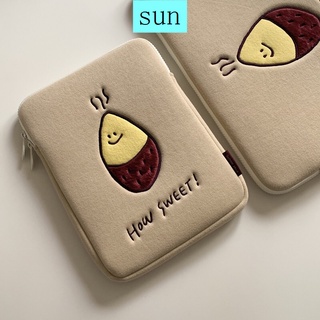 South Korea Ins Niche Design Roasted Sweet Potato Embroidery Ipad Tablet Bag Laptop Bag 13.3 Huawei