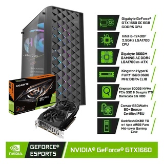 NVIDIA® GeForce® Gaming PC: GeForce® GTX 1660 6GB with Intel i5-12400F (1)