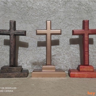 Hot sale Christian Jesus solid wood cross ornament 21cm gift