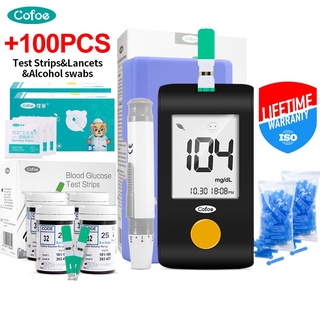 Monitors❂Cofoe Yiling 100's Blood Glucose Strips with Free Blood Glucose Meter Glucometer Diabetes T