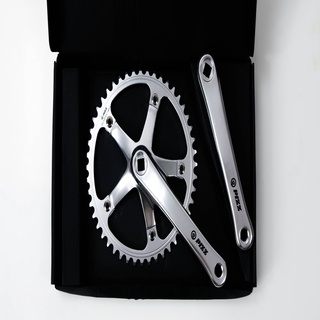 【Hot selling and new】PIZZ SILVER CRANK Single Speed Aluminium Alloy Crankset 48T Chainring, BCD144 1