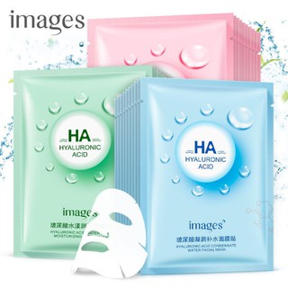Images 1Pcs Hyaluronic Acid Facial Mask Moisturizing Hydrating Skin Care Oil Control Shrink Pore