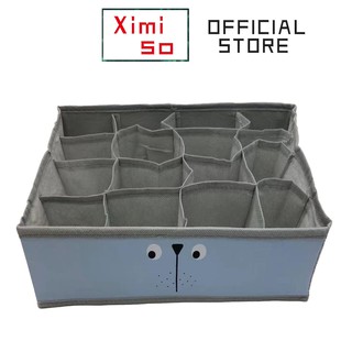 Ximiso Foldable Underwear Drawer Organizers Dividers Closet Organizer Box For Bras Ties Socks Boxes