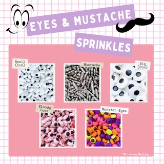 Candy Eyes / Eyeballs & Mustache Edible Sprinkles Dragees