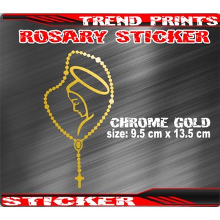 Rosary gold sticker / Chrome silver