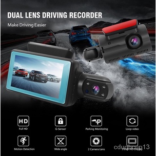CODEKLEVA Car DVR Dash Cam Dual Lens FHD 3.0 Inch Dash Cam Auto Video Recorder Registrator Dvrs With