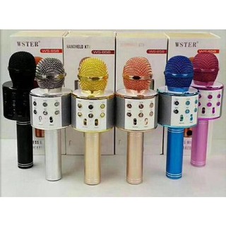 WS-858 Wireless Bluetooth Speaker Microphone Karaoke
