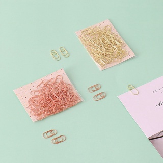 50PCS Paper Clips Heart-shaped Rose Gold Cute Bookmark Study Stationery Office Student Note Clip Pho