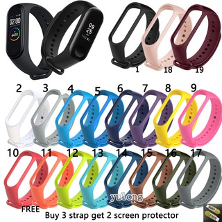 Soft Colorful Silicone Watch Band Strap For Xiaomi Miband Mi Band 3 4 WristBand