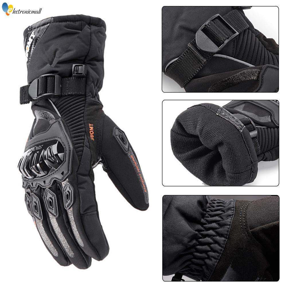 Ready stock Winter Leather Thermal Biker Motorbike Motorcycle Waterproof Glove Outdoor Elec
