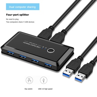 USB KVM Switch USB 3.0 2.0 Switcher 2 Port PCs Sharing 4 Devices for Keyboard Mouse Printer Monitor