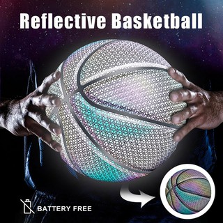 Holographic Glowing Reflective Basketball Lighted Glow Basketball Night Game (1)