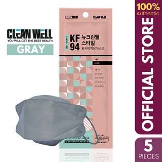 Gray CleanWell KF94 Respiratory Nano Mask 5 Piece Bundle