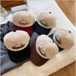 YOMI Color-coded Baseball Caps Male and Female Students Autumn and Winter Vintage Matching Corduroy Embroidered Cap (3)