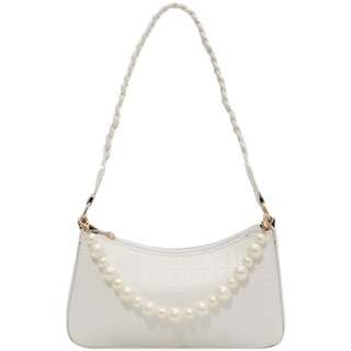 ✔French retro pearl underarm bag baguette bag female 2021 new high-end sense of niche design one-sho (3)