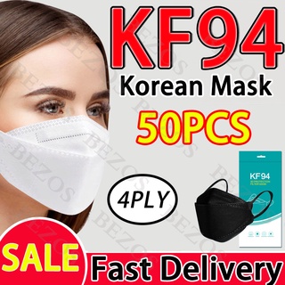 【COD&2-3Day Delivery】10/50/100pcs KF94 Korea Style face mask original on sale 10pcs/pack Four layers