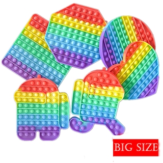 NEW BIG SIZE Fidget Toys Pops It Rainbow Antistress Toy Bubble Figet Sensory Autiste For Adult Kids Gift