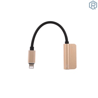 T&R 3.5mm Jack Earphone Charging Cable Audio Aux Cable Audio Adapter Earphone Charge Converter Replacement for iPhone(Golden)