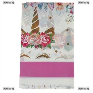 【YOG】Unicorn tablecloth disposable party table cover for kids birthday party decor