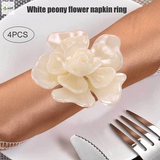 4pcs Floral Shaped Napkin Buckle Rings for Wedding Holiday Banquet Dinner Table Decor