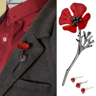 ⭐Poppy Flower Brooch Pin Women Men Collar Accessory Breastpin Jewelry