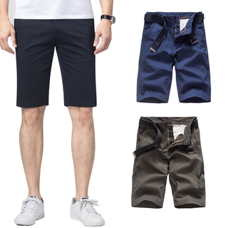 Hot sale men's solid color 100% cotton plus size shorts casual pants (1)