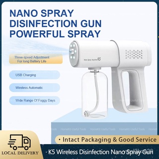 K5 Wireless Disinfection Blue Light Nano Spray Gun K5 Electric Sanitizer Sprayer 380ml Fogger Handhe (1)