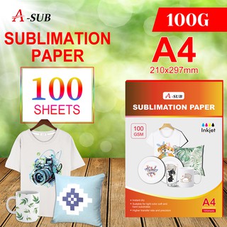 A4 Size SUBLIMATION Transfer PAPER 100GSM 100Sheets/packs