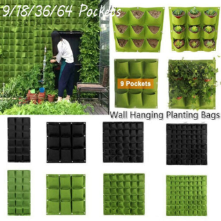 sangjie Non-Woven Cloth Wall Hanging Planting Bags Garden Vertical Planter Pocket Flower Growing Pots