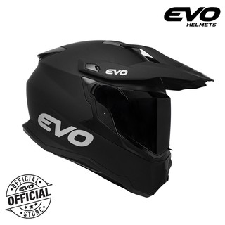 EVO Dx-7 Plain Dual Sport Full Face Helmet With Free Clear Lens