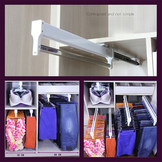Ball Bearing Easy Install Heavy Duty Stainless Steel Pull Out Clothing Closet Valet Rod (1)