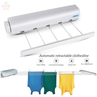 Retractable Laundry Hanger Wall Mounted Clothes Line Clothes Drying Rack Clothesline Laundry Rope
