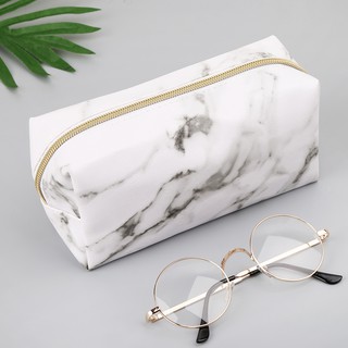 LIVI❥Large Pencil Case Pen Box Zipper Bags Marble Makeup Storage Supplies