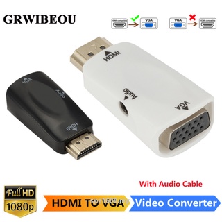 Male To Female Hdmi-Compatible To Vga Adapter Hd 1080P Audio Cable Converter For Pc Laptop Tv Box Computer Display Projector