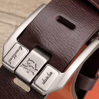 Men's leather belt pin buckle belt fashion leather belt leisure wild