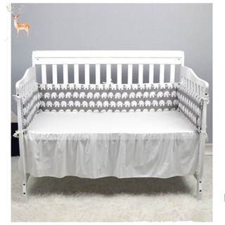 Genius Baby* Baby Bed Crib Bumper Gray Detachable Cotton Bumpers Infant Safe Fence Line Cot Protector (5)