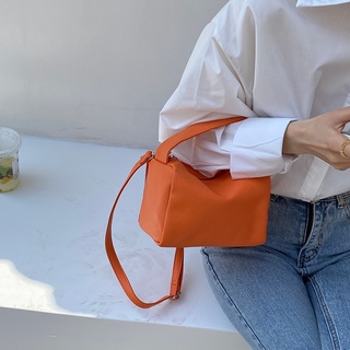 Women Mini Orange Handbags Designer Wristlet Box Bag Lichee PU Leather Shoulder Crossbody Bags Female Casual Purses Sling Bag
