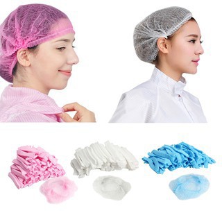 ✓❧✷100 Pieces Surgical Cap Non Woven Disposable Hairnet Head Covers Net Bouffant Cap