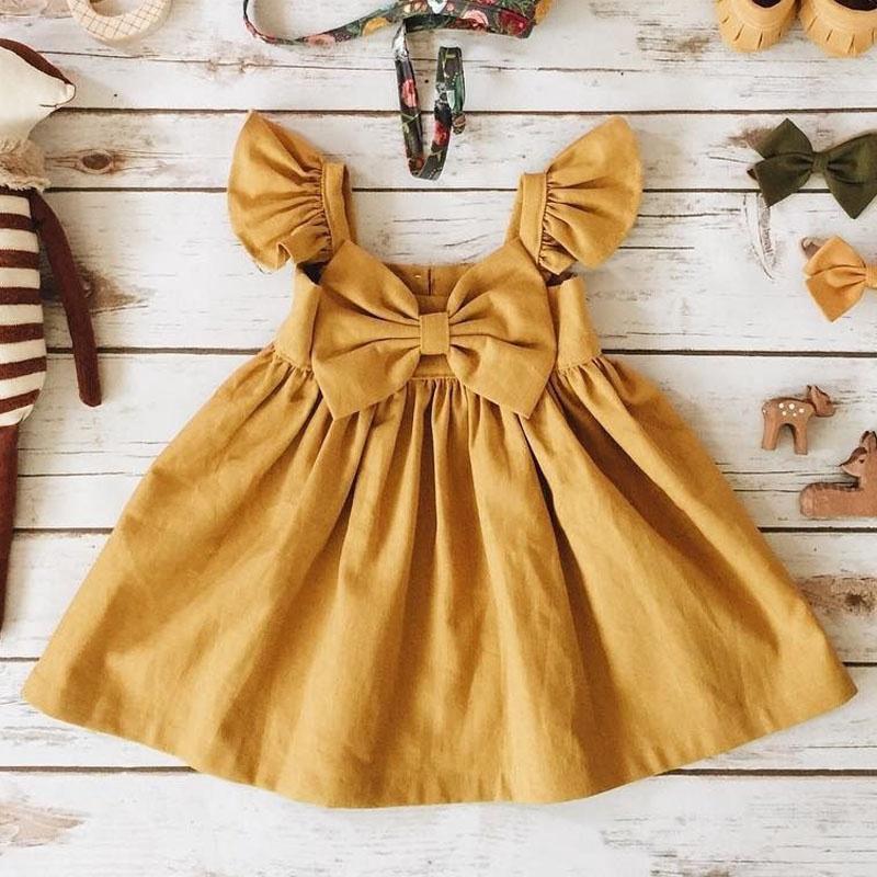 ❤OO❤Cute Toddler Infant Girl Yellow Sleeveless Casual (1)