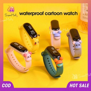 SM Ready Stock Cute Cartoon Led electronic Wristband Children Silicone Watch Mickey Pikachu Waterproof Touch Women Watches Kid Boy Girls Relojes
