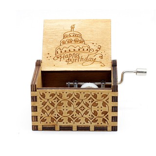 ALIFE Wooden Music Box with DIY Greeting Card Hand Operation Playing Moon River Can't help Falling in Love