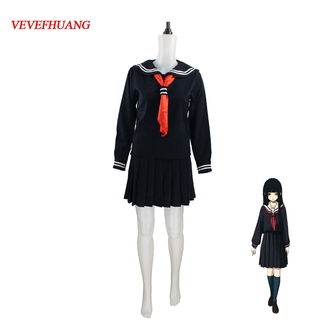 Japanese/Korean Hell Girl Enma Ai Cosplay Costume School Uniforms JK Student Sailor Suit Top+Dress+Tie