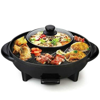 Kitchen Appliances☢Samgyup 'round' Multifunction hotpot griller Steamboat/Shabu Shabu frypan BBQ Gri
