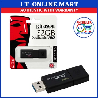 Kingston 32GB DataTraveler 100 G3 DT100G3 USB 3.1 Flash Drive