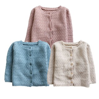 Baby Round Neck Knitted Cardigan Kids Sweater Thick Clothing (9)