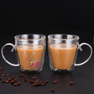 Double glass 500ml large capacity heat-resistant thickened tea cup tea cold drink coffee drink with